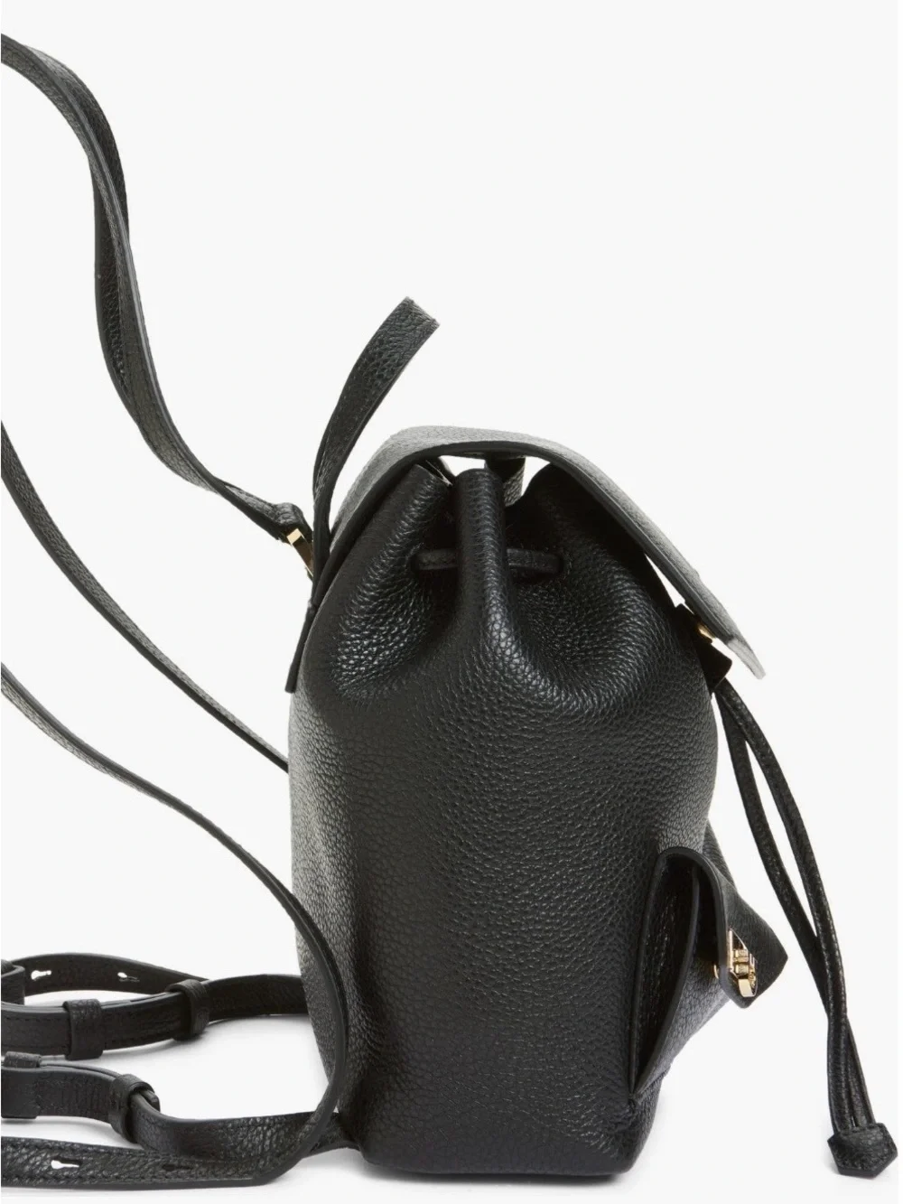 Salvatore Ferragamo Black Pebbled Leather Mini Backpack